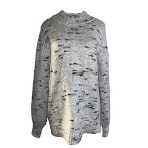 Loft Long Sleeve Wool Blend Patterned Fuzzy Sweater Size L
